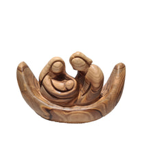 Load image into Gallery viewer, family in boat hand made in Bethlehem from olive wood
