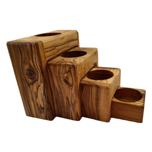Tealight Holder 4 Piece Set Stacking Candle Holder Handmade Out Of Olive Wood In Bethlehem The Holy Land OWS 009